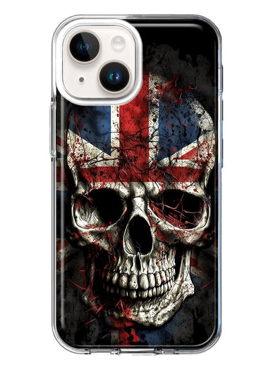 Apple iPhone 15 Plus British UK Flag Skull Hybrid Protective Phone Case Cover