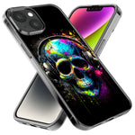 Apple iPhone 15 Pro Fantasy Skull Headphone Colorful Pop Art Hybrid Protective Phone Case Cover