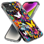 Apple iPhone XS Psychedelic Trippy Butterflies Pop Art Hybrid Protective Phone Case Cover