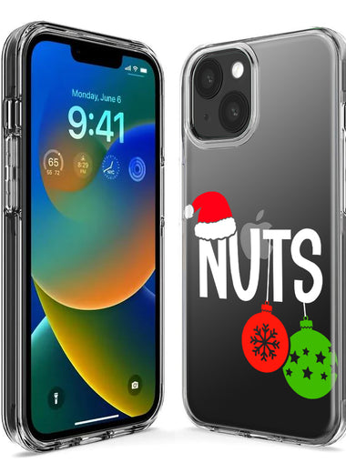 Apple iPhone 14 Pro Christmas Funny Couples Chest Nuts Ornaments Hybrid Protective Phone Case Cover