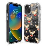 Apple iPhone 8 Plus Red Nose Reindeer Christmas Winter Holiday Hybrid Protective Phone Case Cover