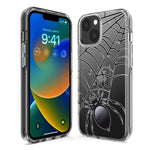Apple iPhone 15 Pro Creepy Black Spider Web Halloween Horror Spooky Hybrid Protective Phone Case Cover