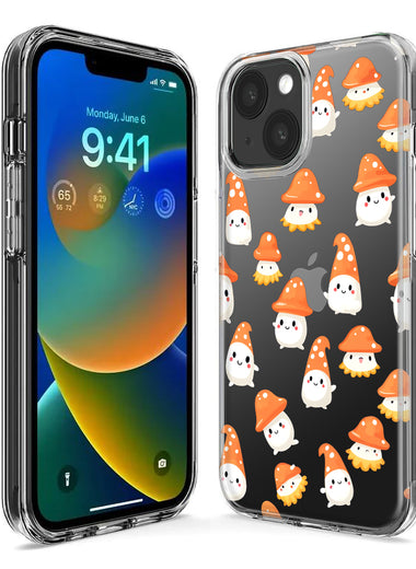 Apple iPhone 12 Pro Cute Cartoon Mushroom Ghost Characters Hybrid Protective Phone Case Cover