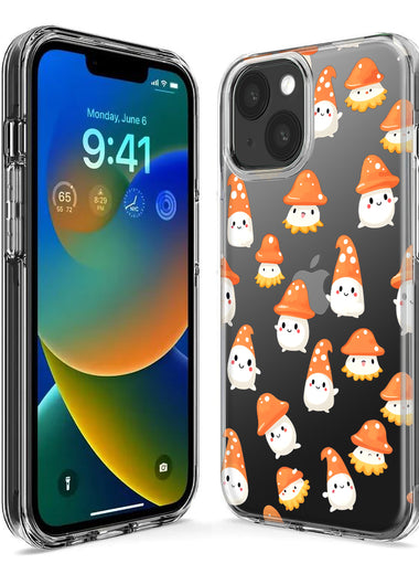 Apple iPhone 14 Cute Cartoon Mushroom Ghost Characters Hybrid Protective Phone Case Cover