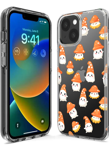 Apple iPhone 13 Mini Cute Cartoon Mushroom Ghost Characters Hybrid Protective Phone Case Cover