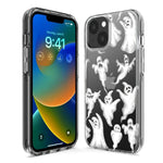 Apple iPhone 15 Pro Cute Halloween Spooky Floating Ghosts Horror Scary Hybrid Protective Phone Case Cover