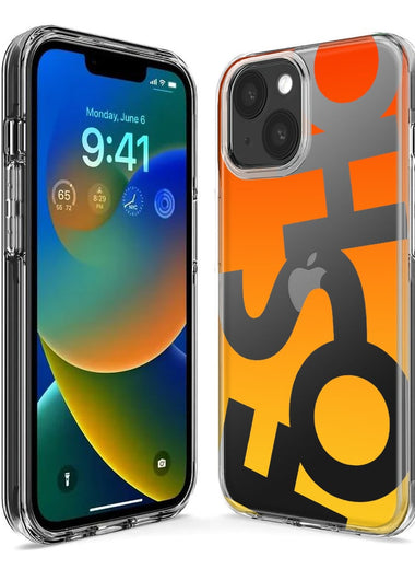 Apple iPhone 11 Pro Max Orange Yellow Clear Funny Text Quote Fosho Hybrid Protective Phone Case Cover