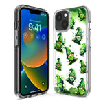 Apple iPhone 14 Gnomes Shamrock Lucky Green Clover St. Patrick Hybrid Protective Phone Case Cover