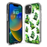 Apple iPhone 15 Pro Gnomes Shamrock Lucky Green Clover St. Patrick Hybrid Protective Phone Case Cover