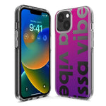 Apple iPhone 13 Mini Purple Clear Funny Text Quote Issa Vibe Hybrid Protective Phone Case Cover