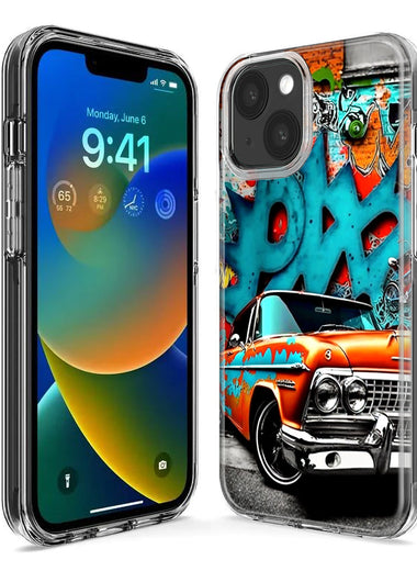 Apple iPhone 15 Pro Lowrider Painting Graffiti Art Hybrid Protective Phone Case Cover