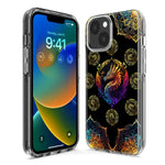 Apple iPhone 15 Pro Mandala Geometry Abstract Dragon Pattern Hybrid Protective Phone Case Cover