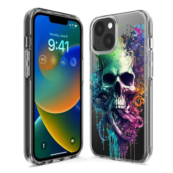 Apple iPhone 15 Pro Fantasy Octopus Tentacles Skull Hybrid Protective Phone Case Cover