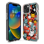 Apple iPhone 12 Mini Psychedelic Cute Cats Friends Pop Art Hybrid Protective Phone Case Cover
