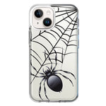 Apple iPhone 15 Plus Creepy Black Spider Web Halloween Horror Spooky Hybrid Protective Phone Case Cover