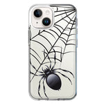 Apple iPhone 15 Creepy Black Spider Web Halloween Horror Spooky Hybrid Protective Phone Case Cover