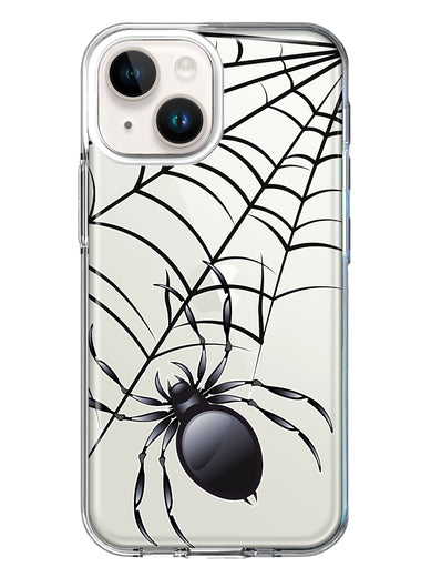 Apple iPhone 13 Mini Creepy Black Spider Web Halloween Horror Spooky Hybrid Protective Phone Case Cover