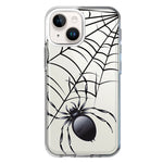 Apple iPhone 13 Mini Creepy Black Spider Web Halloween Horror Spooky Hybrid Protective Phone Case Cover