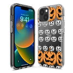 Apple iPhone 14 Halloween Spooky Horror Scary Jack O Lantern Pumpkins Hybrid Protective Phone Case Cover