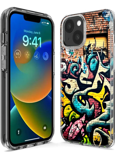 Apple iPhone 14 Pro Max Urban Graffiti Wall Art Painting Hybrid Protective Phone Case Cover