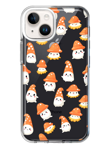 Apple iPhone 15 Cute Cartoon Mushroom Ghost Characters Hybrid Protective Phone Case Cover