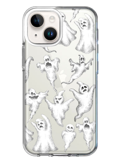 Apple iPhone 14 Plus Cute Halloween Spooky Floating Ghosts Horror Scary Hybrid Protective Phone Case Cover