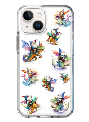 Apple iPhone 15 Plus Cute Fairy Cartoon Gnomes Dragons Monsters Hybrid Protective Phone Case Cover