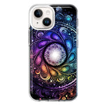Apple iPhone 15 Plus Mandala Geometry Abstract Galaxy Pattern Hybrid Protective Phone Case Cover