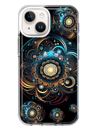 Apple iPhone 15 Mandala Geometry Abstract Multiverse Pattern Hybrid Protective Phone Case Cover