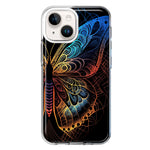Apple iPhone 13 Mini Mandala Geometry Abstract Butterfly Pattern Hybrid Protective Phone Case Cover