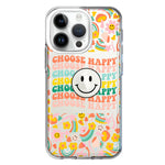 Apple iPhone 14 Pro Choose Happy Smiley Face Retro Vintage Groovy 70s Style Hybrid Protective Phone Case Cover