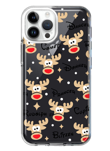 Apple iPhone 14 Pro Red Nose Reindeer Christmas Winter Holiday Hybrid Protective Phone Case Cover