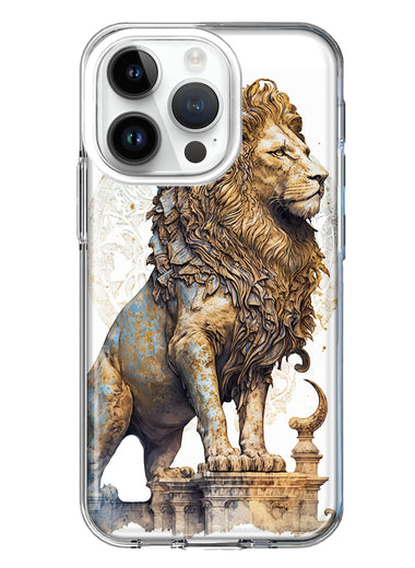 Apple iPhone 14 Pro Ancient Lion Sculpture Hybrid Protective Phone Case Cover