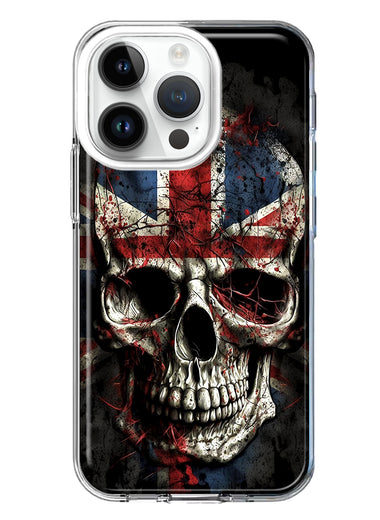 Apple iPhone 14 Pro British UK Flag Skull Hybrid Protective Phone Case Cover