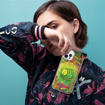 Apple iPhone XS Love Softball Girls Glove Green Tie Dye Swirl Paint Hybrid Protective Phone Case Cover