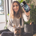 Apple iPhone 15 Pro Kawaii Manga Pink Cherry Blossom Full Moon Hybrid Protective Phone Case Cover