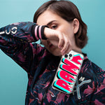 Apple iPhone 15 Pro Teal Pink Clear Funny Text Quote Dank Hybrid Protective Phone Case Cover