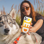 Apple iPhone 15 Pro Orange Yellow Clear Funny Text Quote Ded Hybrid Protective Phone Case Cover