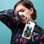 Apple iPhone 15 Pro Peace Graffiti Painting Art Hybrid Protective Phone Case Cover