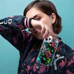 Apple iPhone 15 Pro Red Roses Graffiti Painting Art Hybrid Protective Phone Case Cover