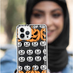 Apple iPhone 14 Halloween Spooky Horror Scary Jack O Lantern Pumpkins Hybrid Protective Phone Case Cover
