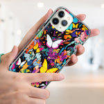 Apple iPhone 13 Pro Max Psychedelic Trippy Butterflies Pop Art Hybrid Protective Phone Case Cover
