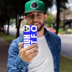 Apple iPhone SE 2nd 3rd Generation Blue Clear Funny Text Quote Bruh GTFO Hybrid Protective Phone Case Cover