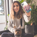 Apple iPhone 15 Pro Kawaii Manga Pink Cherry Blossom Japanese Girl Boat Hybrid Protective Phone Case Cover