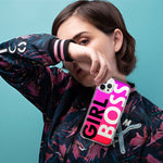 Apple iPhone 15 Pro Pink Clear Funny Text Quote Girl Boss Hybrid Protective Phone Case Cover