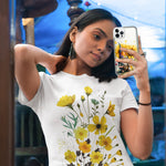 Apple iPhone 15 Pro Cute Gnome Sunflowers Clear Hybrid Protective Phone Case Cover