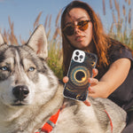 Apple iPhone 15 Pro Mandala Geometry Abstract Eclipse Pattern Hybrid Protective Phone Case Cover