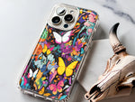 Apple iPhone 13 Pro Max Psychedelic Trippy Butterflies Pop Art Hybrid Protective Phone Case Cover