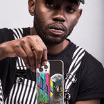 Apple iPhone XS Urban City Full Moon Graffiti Painting Art Hybrid Protective Phone Case Cover