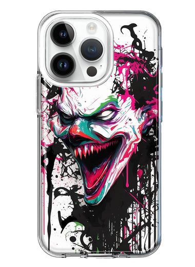 Apple iPhone 14 Pro Evil Joker Face Painting Graffiti Hybrid Protective Phone Case Cover